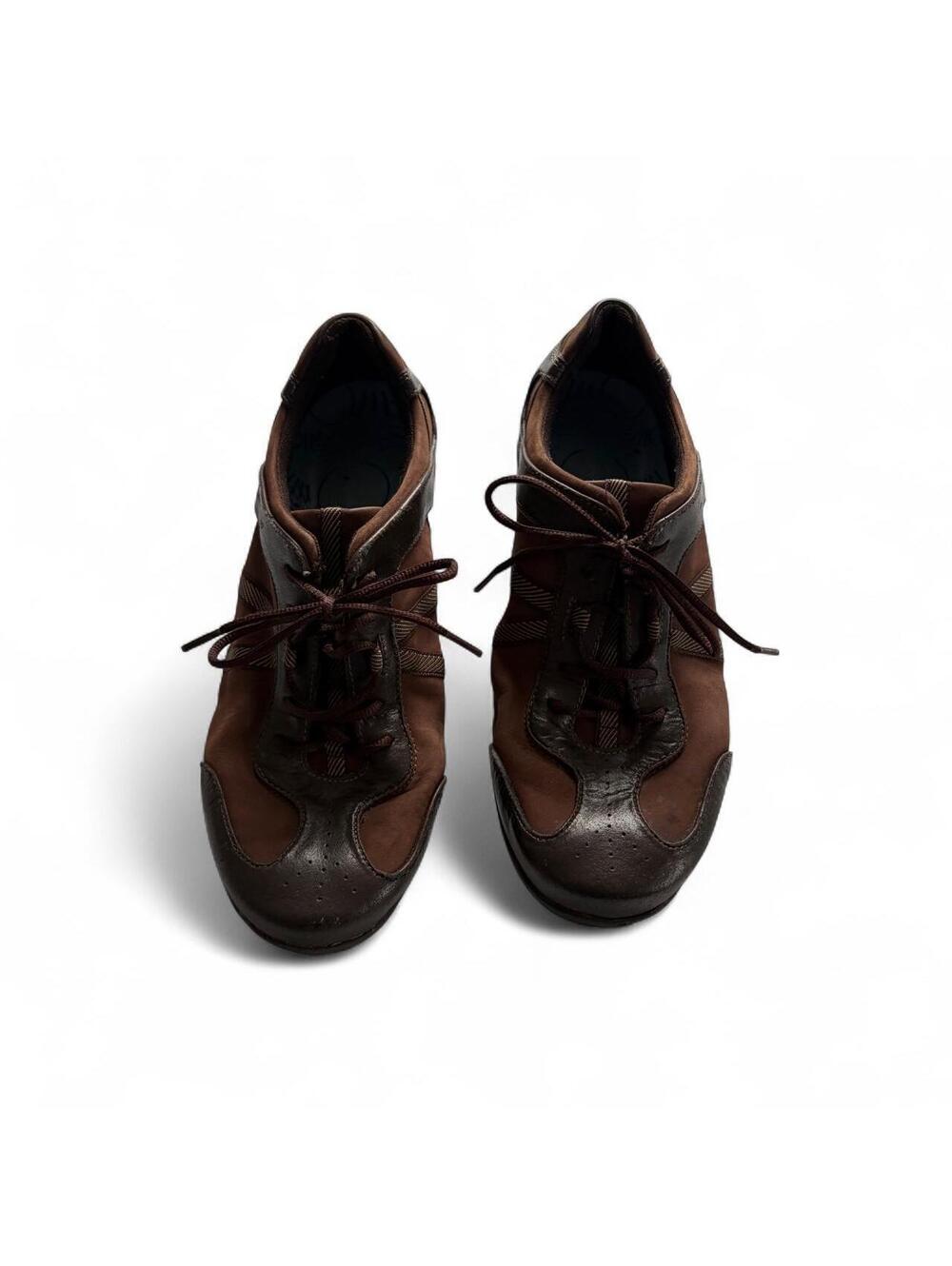 Hush Puppies Brown Tan Leather  Lace Up Preppy Y2K Sneakers 🤎🍂